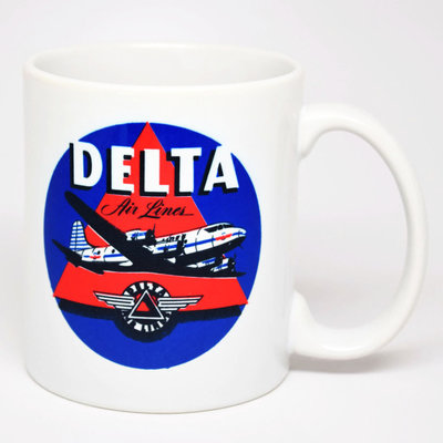 Delta Air Lines Vintage Sticker Mug