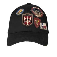 Top Gun Cap with Patches Black