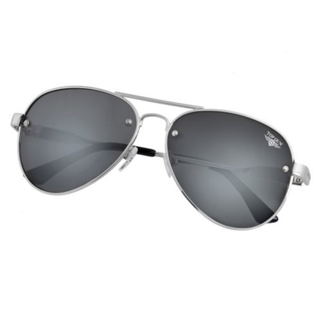 Top Gun® Aviator "Rivet" Polarized Sunglasses-Silver