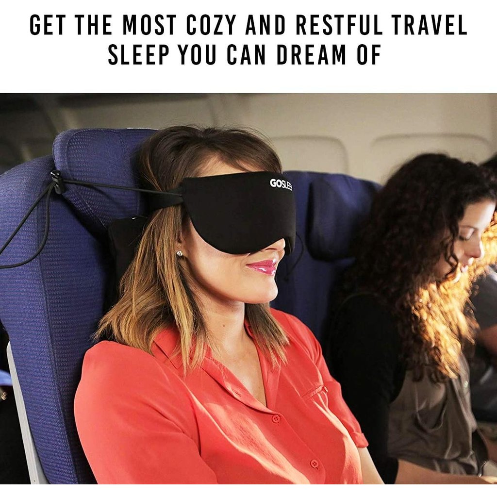 1GS- GOSLEEP 2 in 1 Travel Sleep Mask with Memory Foam Pillow-Pan Am