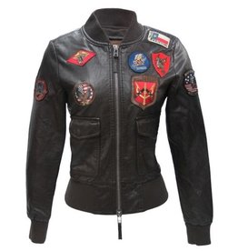 Top Gun® Women's Vegan Leather Bomber Jacket