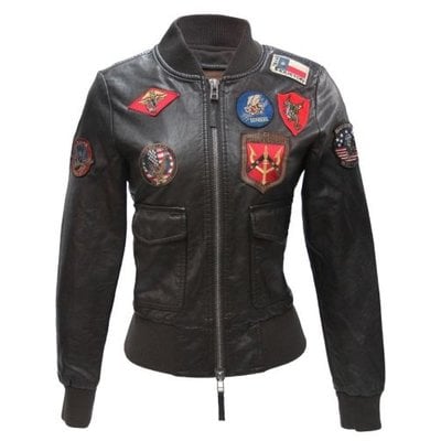 Top Gun® Women's Vegan Leather Bomber Jacket