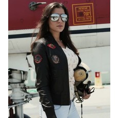 Top Gun® Women's Vegan Leather Bomber Jacket