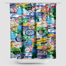 Pan Am Stickers Shower Curtain