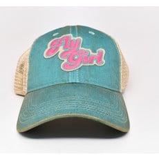 WHLGY- Fly Girl Vintage Trucker Cap -Aqua