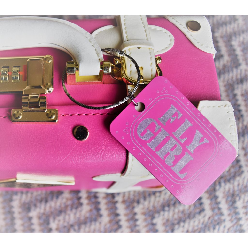 Fly Girl Bag Tag Key Chain-Pink