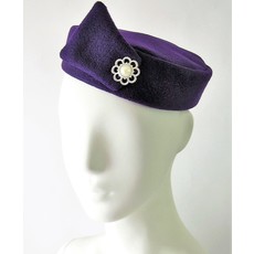 Flight Attendant Pill Box Hat: Size M Purple