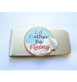 I'd Rather Be Flying Nickel Finish Money Clip