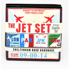 WHCR- The Jet Set Vintage Airport Coaster Set