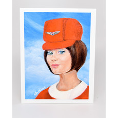 Stewardess Style United Airlines 1968 All Her Bags Are Packed Greeting Card