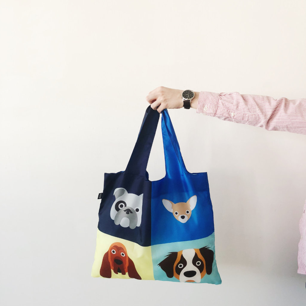 Loqi Reusable Tote Bag in Pouch Dogs - Planewear