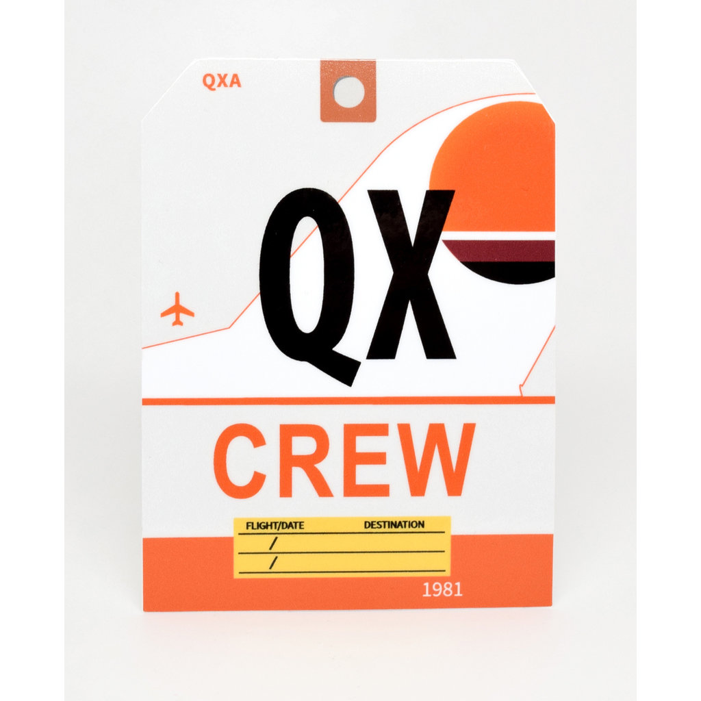 QX CREW Baggage Tag Die-Cut Sticker