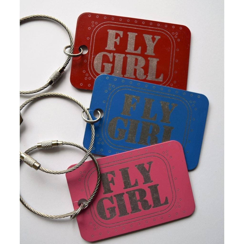 1WB- Fly Girl Bag Tag Key Chain-Red