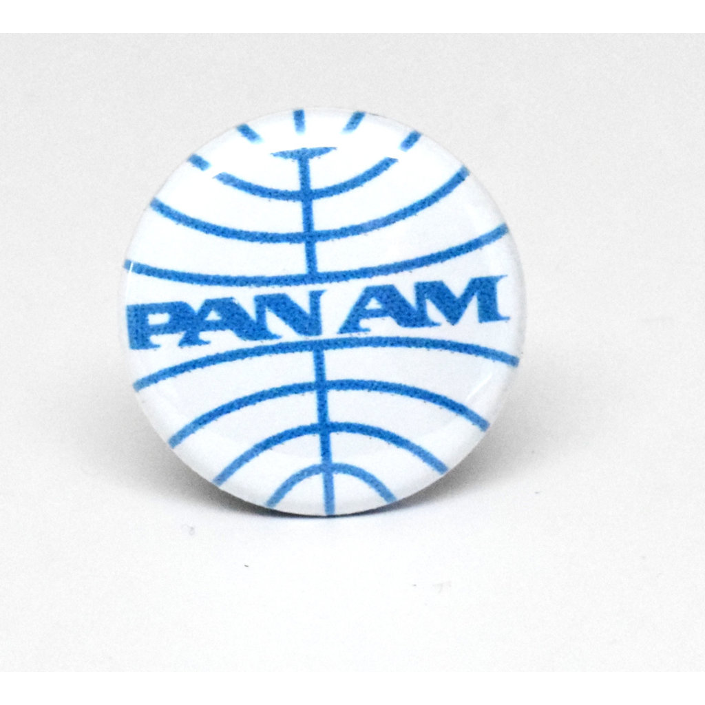 SKB1NS- Pinback Button Pan Am White