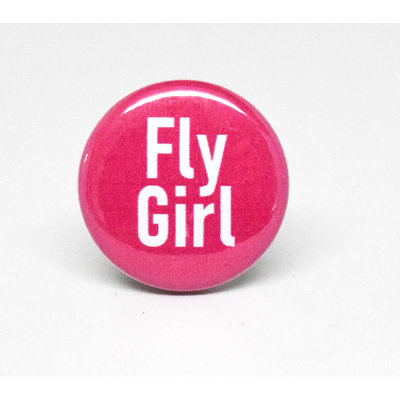 SKB1NS- Pinback Button Fly Girl