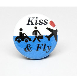 SKB1NS- Pinback Button Kiss and Fly