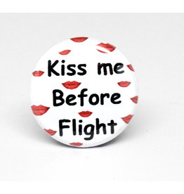 SKB1NS- Pinback Button Kiss Me Before Flight