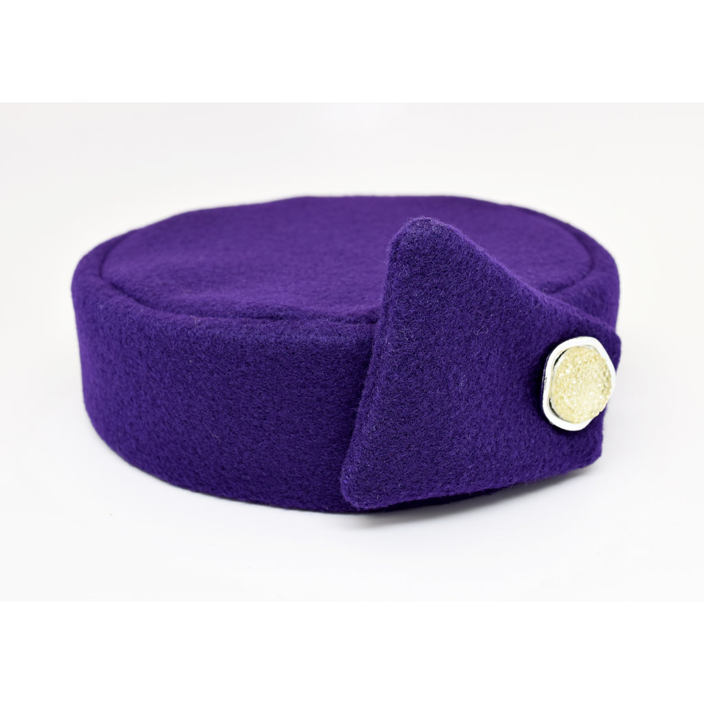 Stewardess Pill Box Hat -Size M -Purple