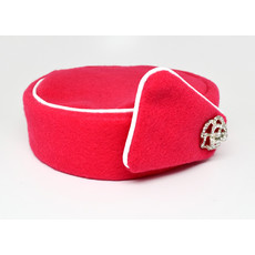 Elite Stewardess Pill Box Hat -Size M -Bright Pink