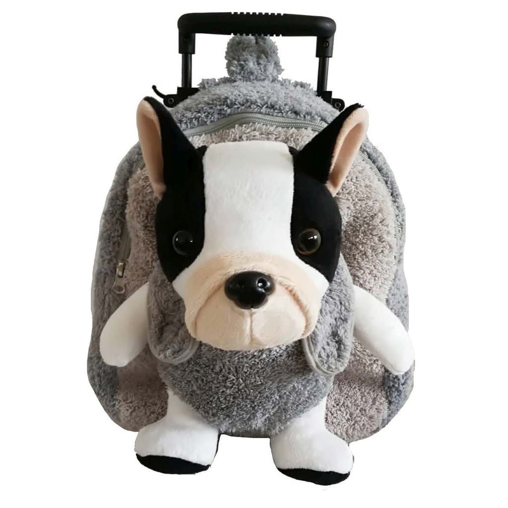 Pug Dog Grey Rolling Backpack