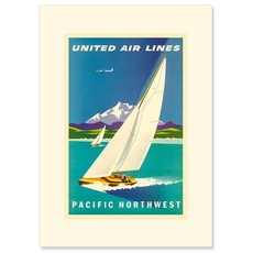 United Airlines Pacific Northwest Sailboat Greeting Card