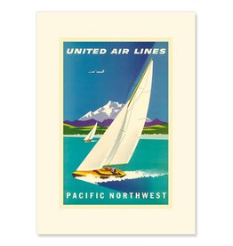 United Airlines Pacific Northwest Sailboat Greeting Card
