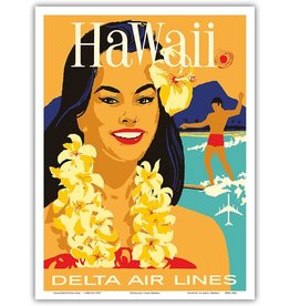 Delta Air Lines Hawaii Woman w/Lei Print