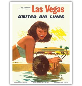 United Airlines Las Vegas Poolside Girl Print