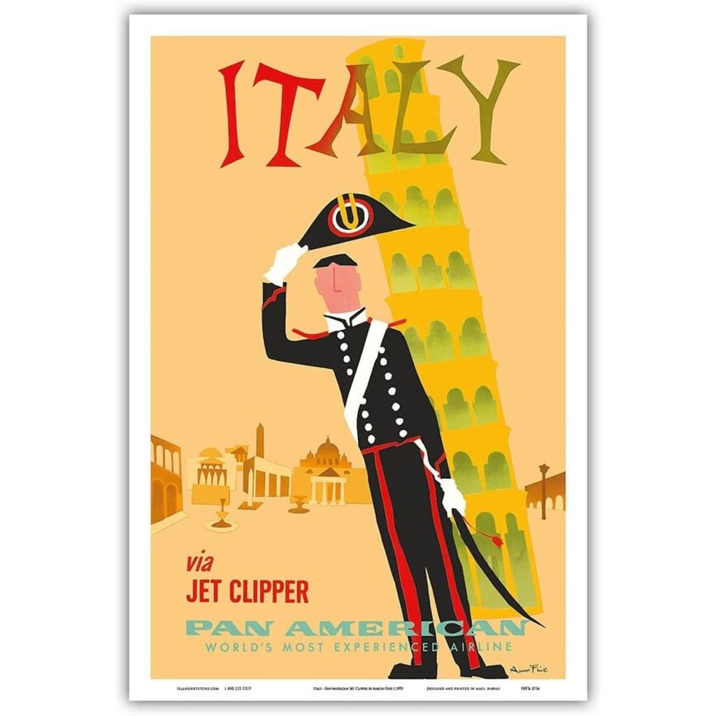 Pan Am Italy via Jet Clipper  Print 9 x 12
