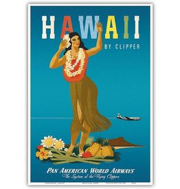 Pan Am Fly to Hawaii By Clipper Hula Girl