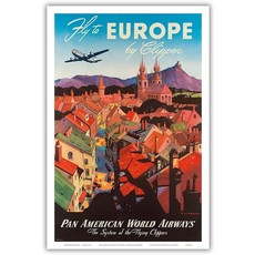 Pan American: Fly to Europe by Clipper Print 9 x 12
