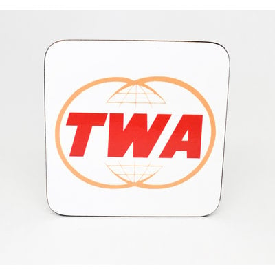 WHVA- TWA Double Globe Logo Airline Coaster