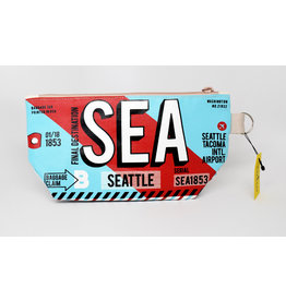 Seattle Luggage Tag Pouch -Red/Blue