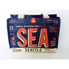 Seattle Luggage Tag  Bag w/Zipper-Navy