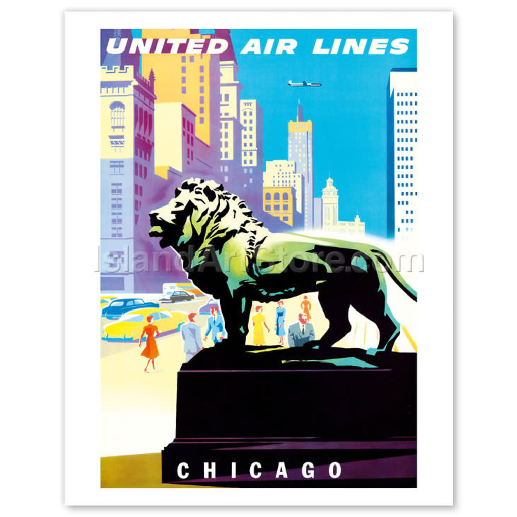 United Airlines Chicago Art Institute Print 9x12