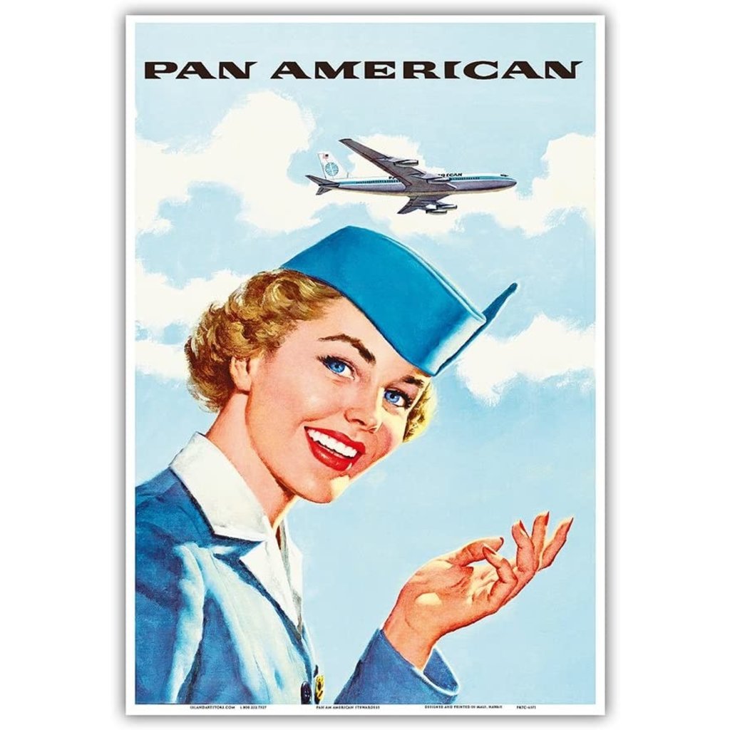 Pan Am American Stewardess Print 9 x 12