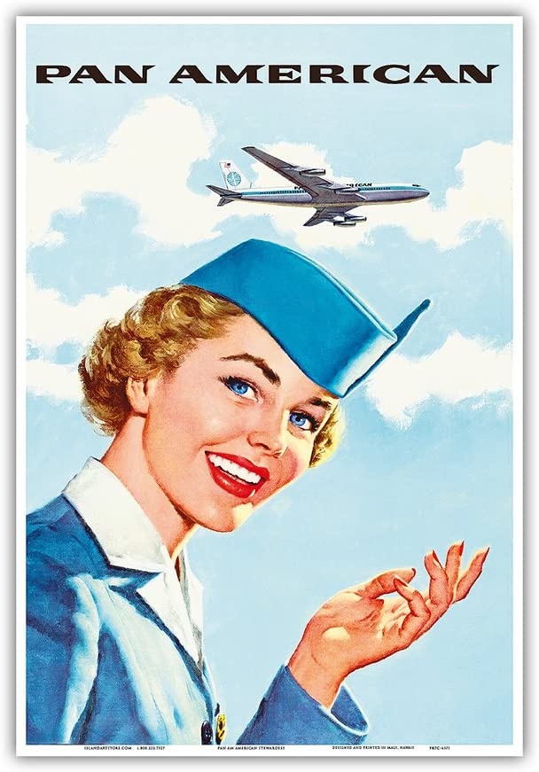 Pan Am American Stewardess Print 9 x 12 Planewear