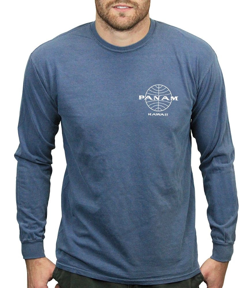 トップス AMERI AM LOGO OVER LONG TEE Pan-Am-Retro-Logo-Stack-T-