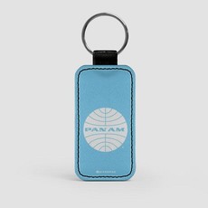 AT-2 Pan Am Logo Faux Leather Key Chain-Light Blue