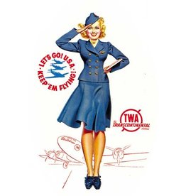 TWA Pin Up Girl Greeting Card