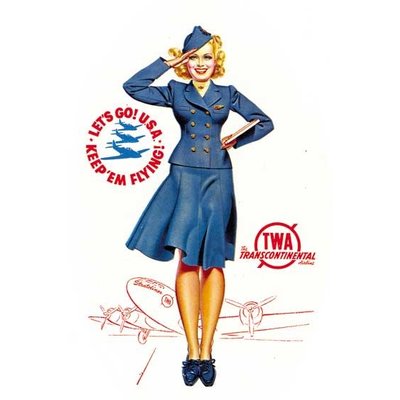 TWA Pin Up Girl Greeting Card