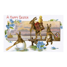 EAS Traveling Easter Rabbits Greeting Card