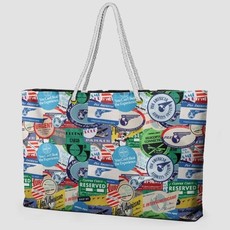 Pan Am Stickers Weekender Bag with Rope Handle