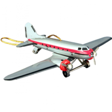 WHATC- Collectible Tin DC-3 Airplane Ornament