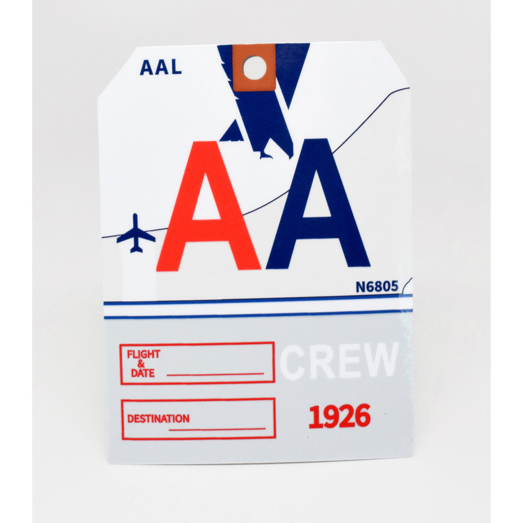 AA CREW Baggage Tag Die-Cut Sticker