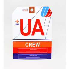 UA CREW Baggage Tag Die-Cut Sticker