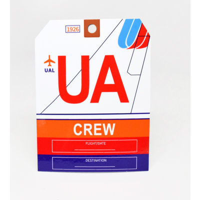 Baggage Tag Die-Cut Sticker-UA CREW