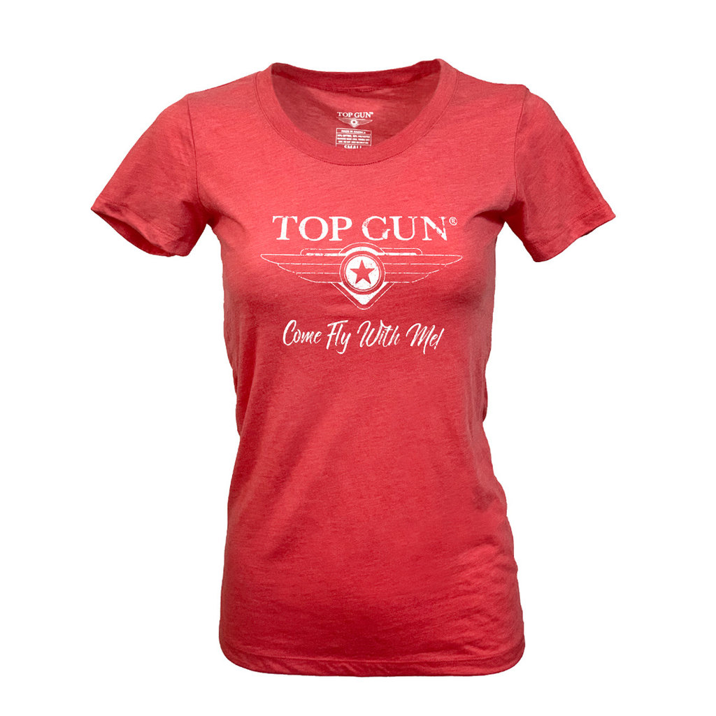 Top Gun® "Come Fly With Me" Womens T-shirt -Red