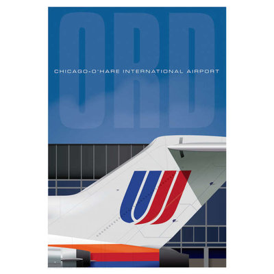 WHJAA ORD Chicago O'Hare Airport United 727 Art Print