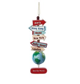 WHKA- World Signs with Globe Ornament